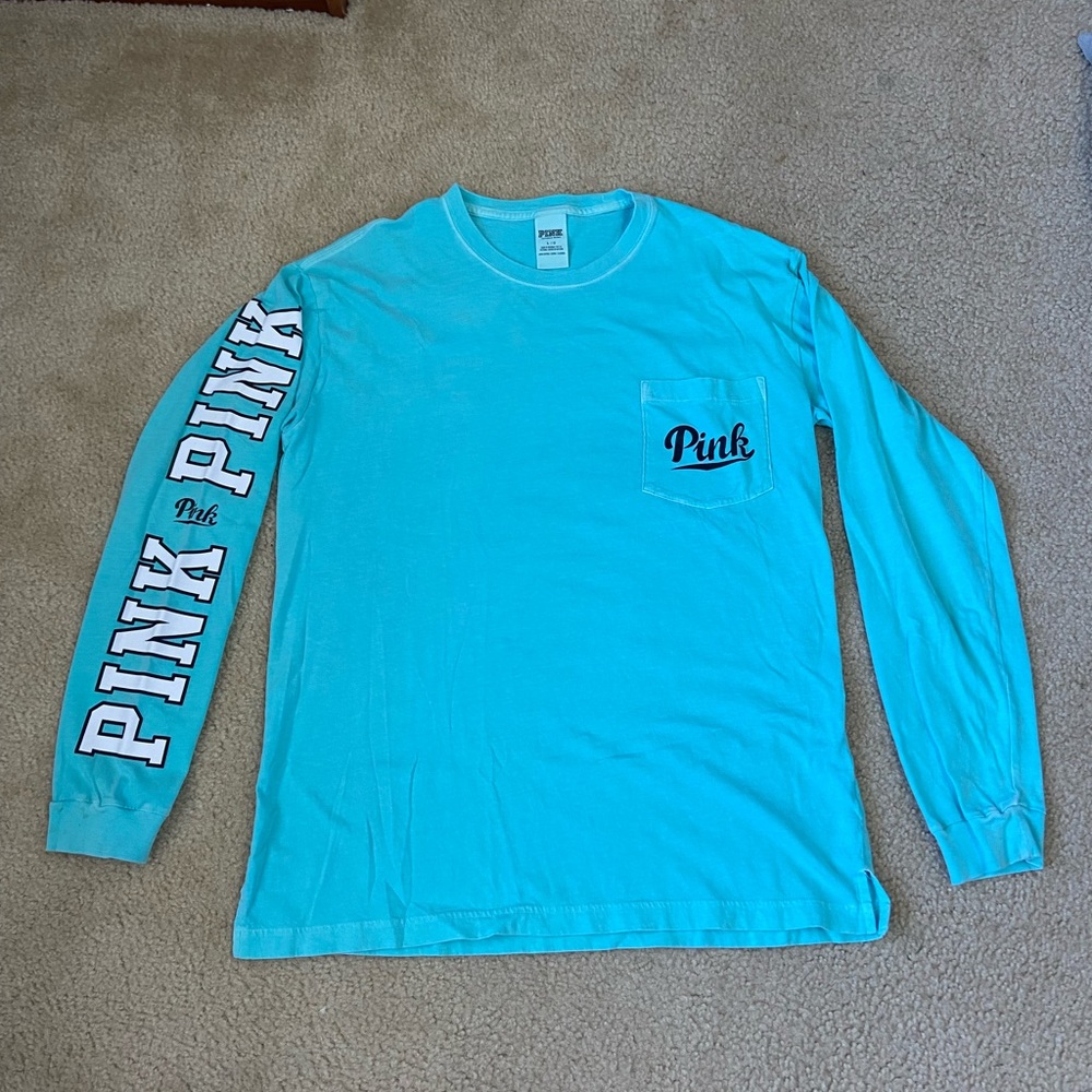 Victoria’s Secret Pink teal long sleeve
